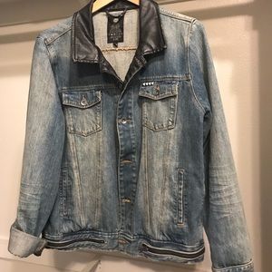 Men’s Obey Denim and Leather Jacket size L